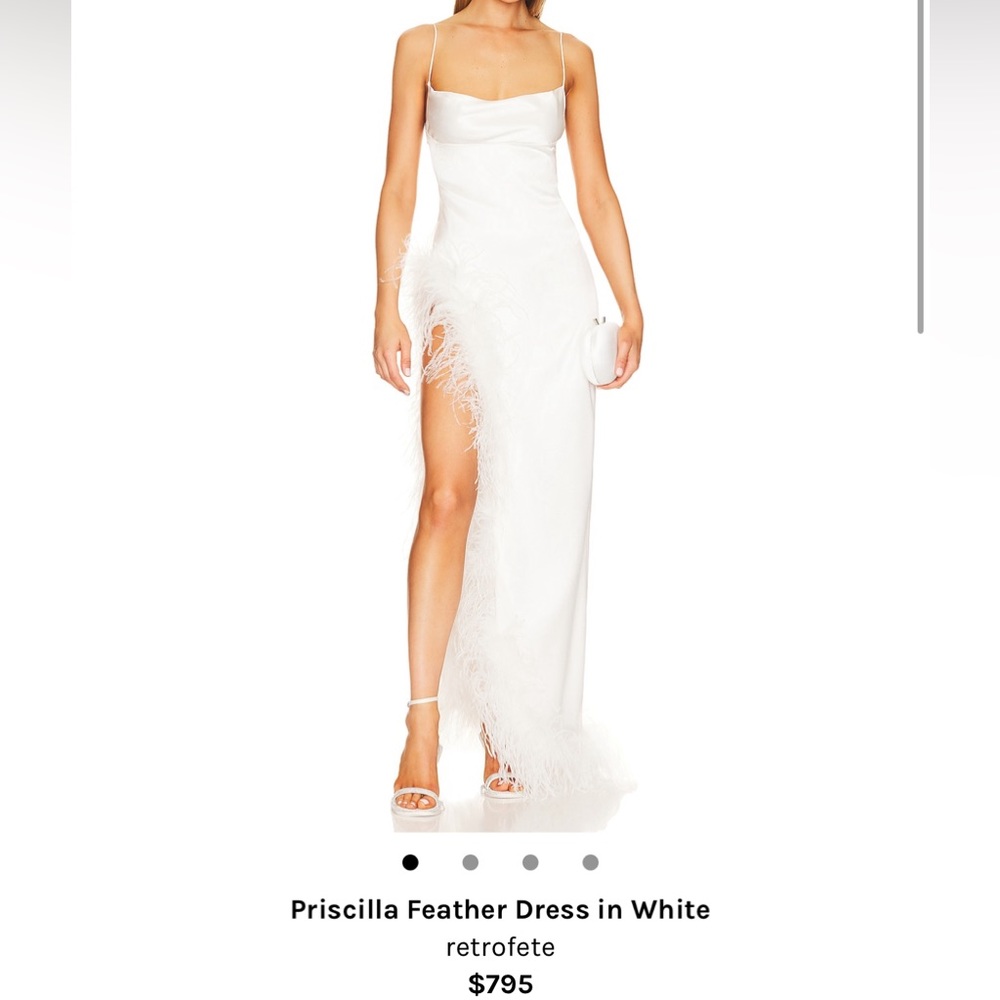 Retrofete Priscilla feather Dress White